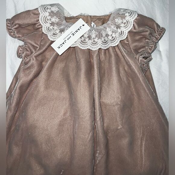 NWT JANIE AND JACK VELVET DRESS WITH BLOOMER 12/18M - Picture 2 of 6